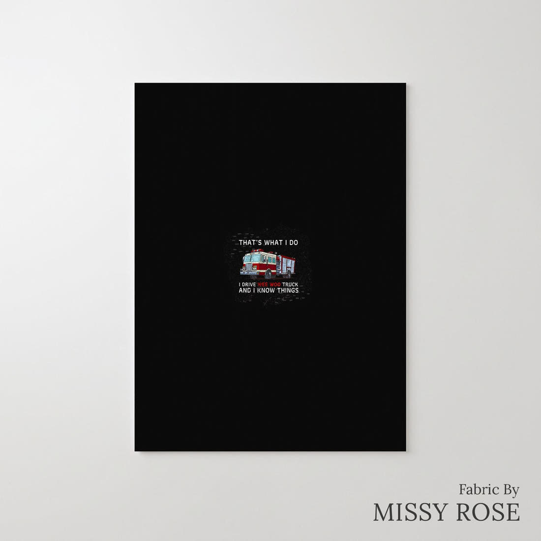 Design 814 Fire Truck Panel – printed fabric panel with centred picture, custom printed to order | Fabric by Missy Rose