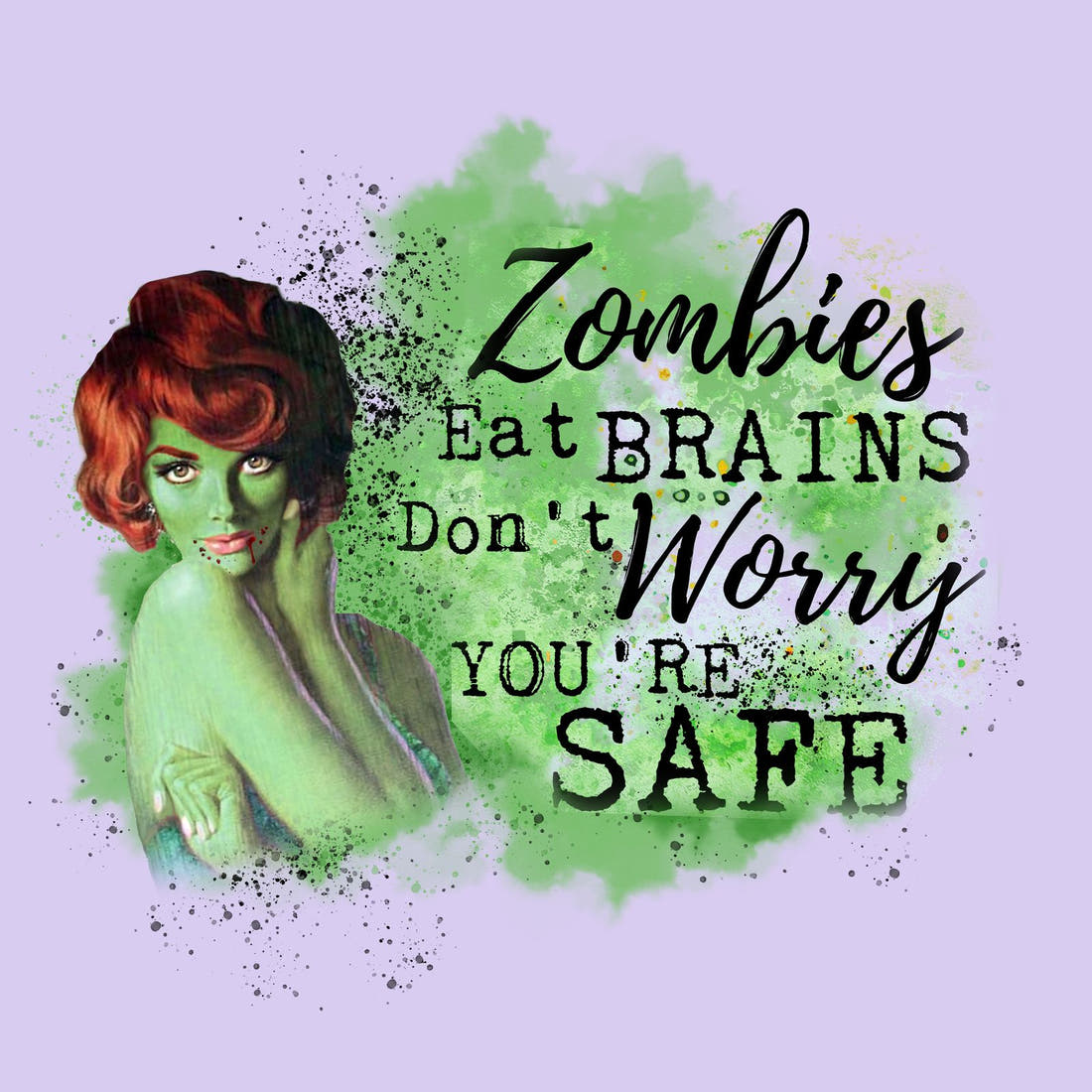 Design 815 Zombie Panel – full artwork close-up of the printed picture | Fabric by Missy Rose