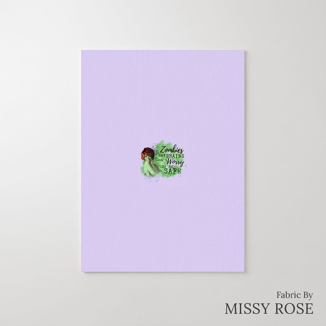 Design 815 Zombie Panel – printed fabric panel with centred picture, custom printed to order | Fabric by Missy Rose