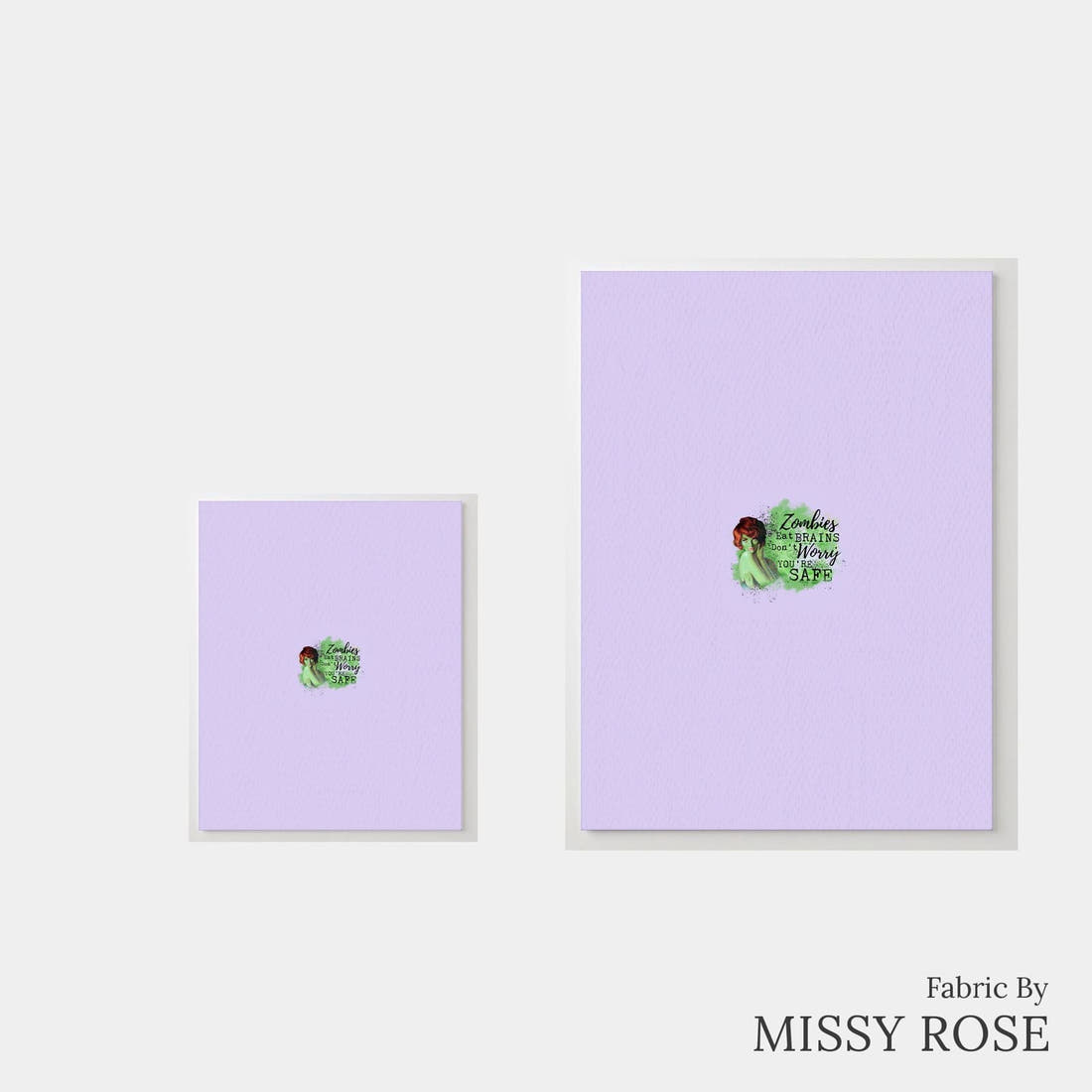 Design 815 Zombie Panel – universal and adult panel sizes side by side | Fabric by Missy Rose