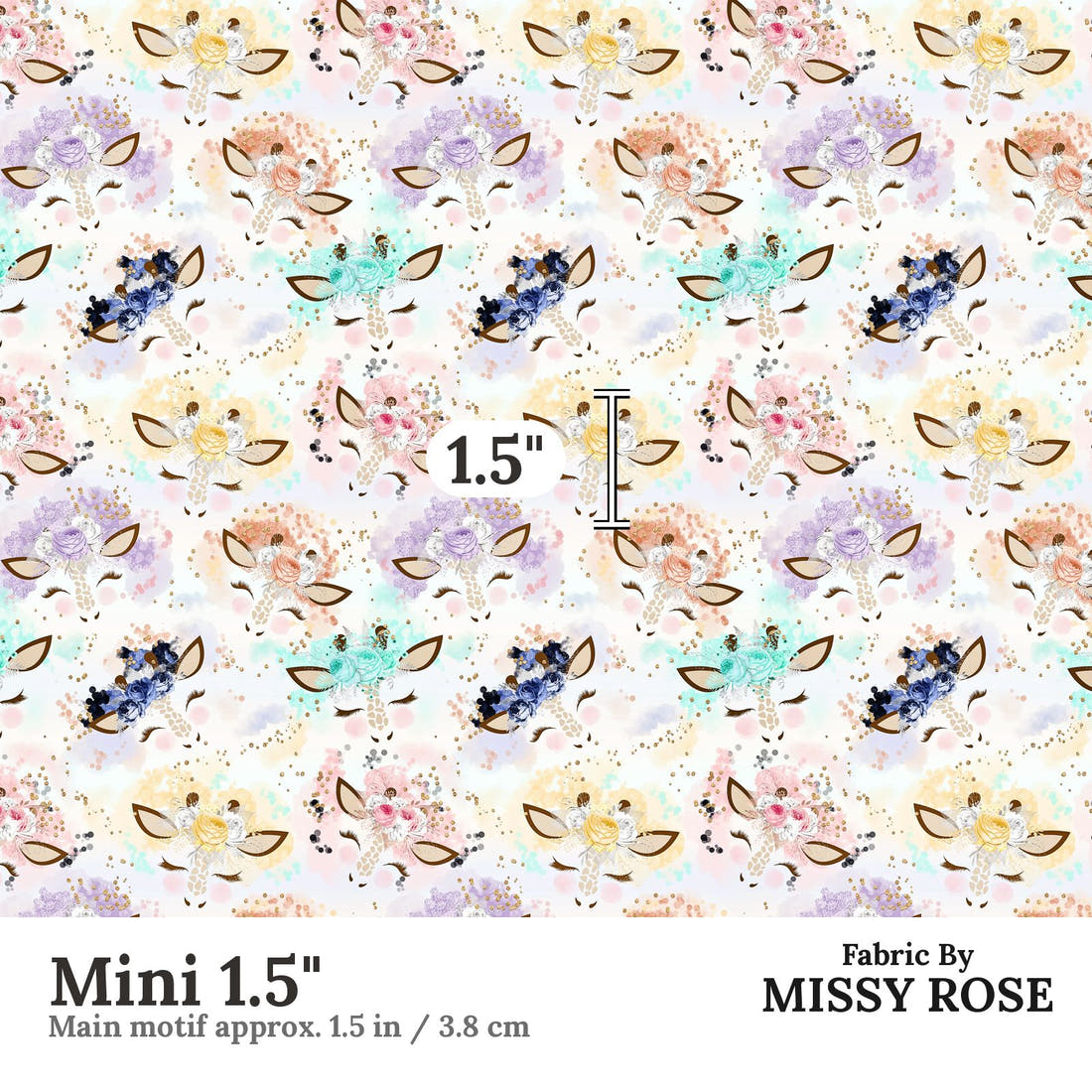 Design 817 Giraffe Fabric Mini 1.5" - print scale | Fabric by Missy Rose