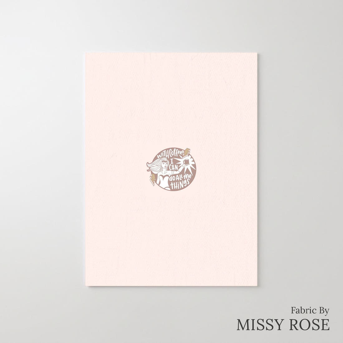 Design 819 Coffee Panel – printed fabric panel with centred picture, custom printed to order | Fabric by Missy Rose