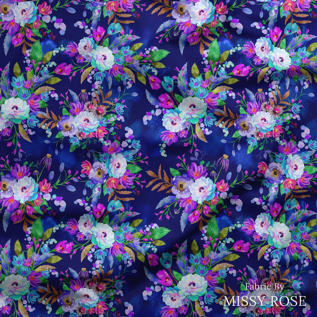 Design 82 Floral Fabric draped fabric mockup – custom printed fabric by the metre | Fabric by Missy Rose