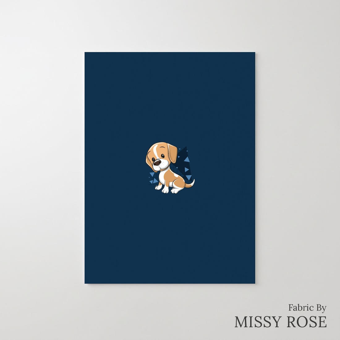 Design 821 Cute Navy Dogs Panel – printed fabric panel with centred picture, custom printed to order | Fabric by Missy Rose