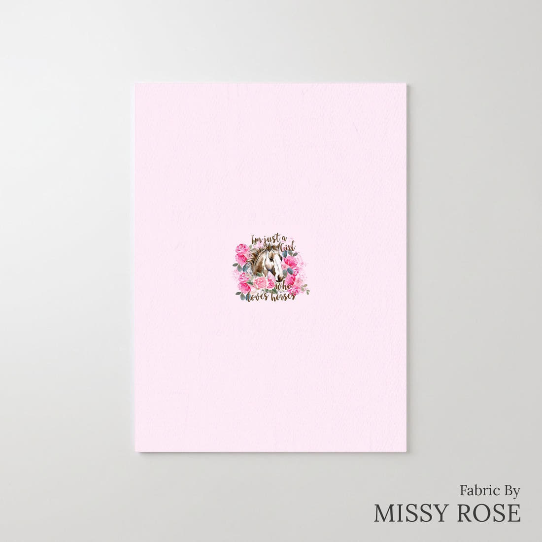 Design 822 Pink Horse Panel – printed fabric panel with centred picture, custom printed to order | Fabric by Missy Rose