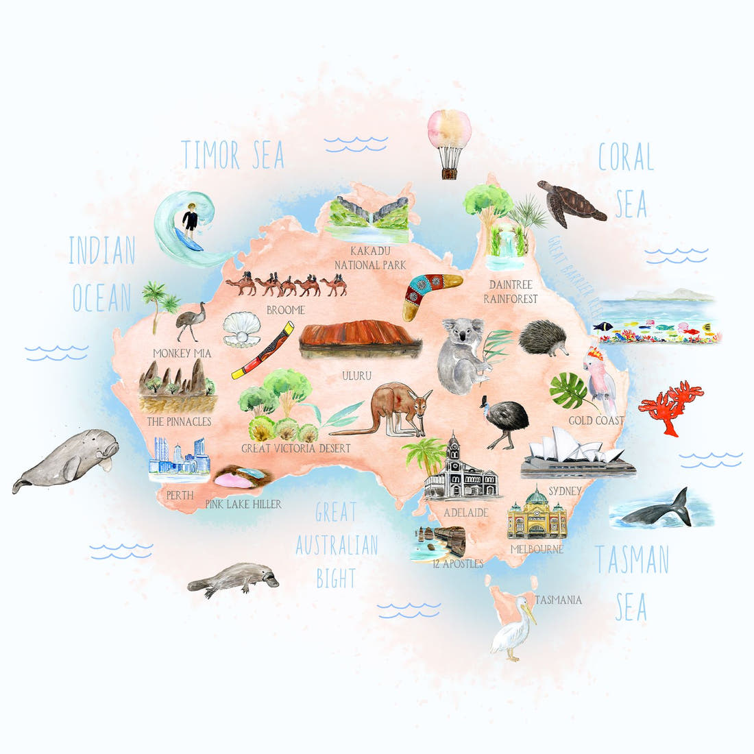 Design 823 Map Panel – full artwork close-up of the printed picture | Fabric by Missy Rose