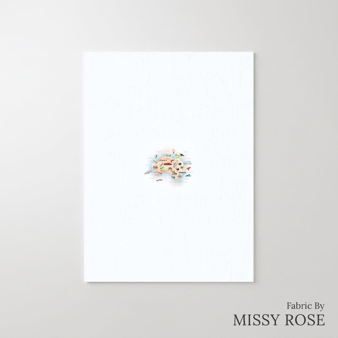 Design 823 Map Panel – printed fabric panel with centred picture, custom printed to order | Fabric by Missy Rose