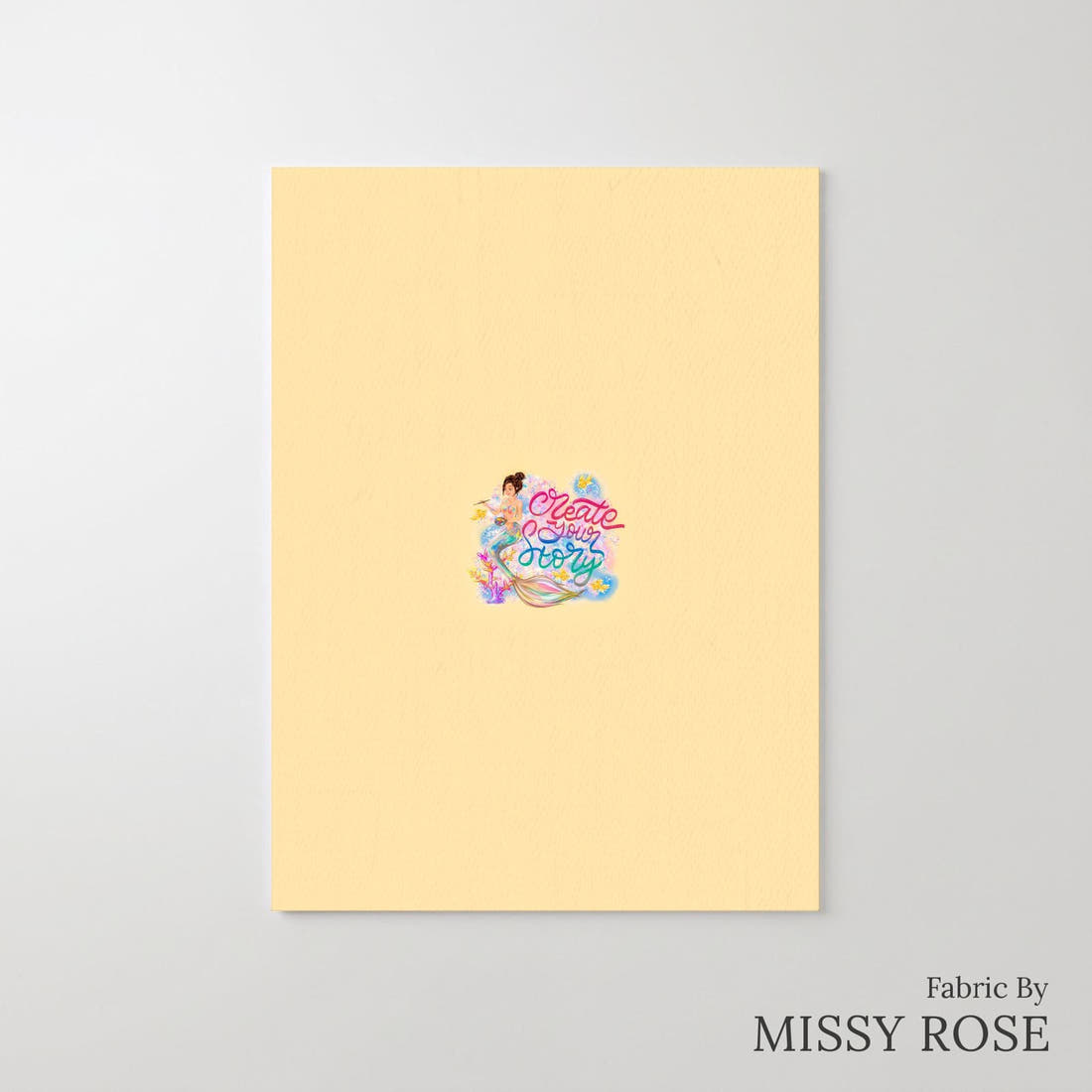 Design 824 Artistic Mermaid Panel – printed fabric panel with centred picture, custom printed to order | Fabric by Missy Rose