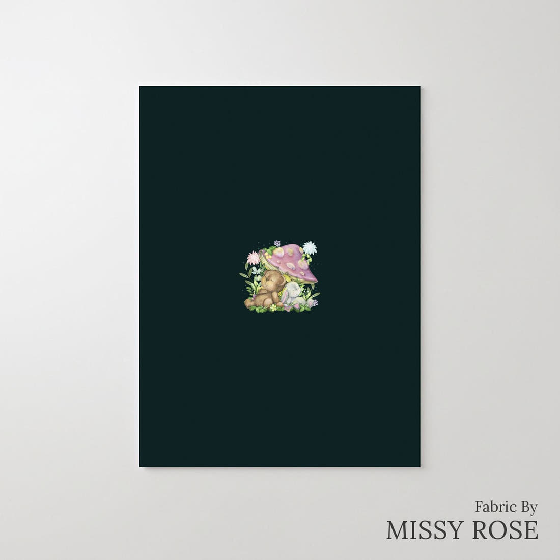 Design 825 Cute Woodlands Panel – printed fabric panel with centred picture, custom printed to order | Fabric by Missy Rose