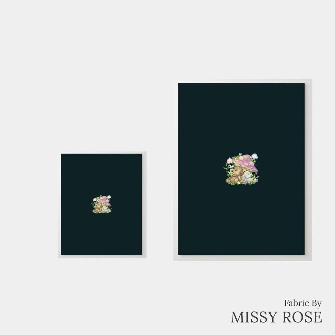 Design 825 Cute Woodlands Panel – universal and adult panel sizes side by side | Fabric by Missy Rose