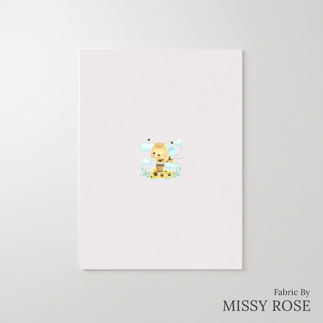 Design 826 Honey Bee Panel – printed fabric panel with centred picture, custom printed to order | Fabric by Missy Rose