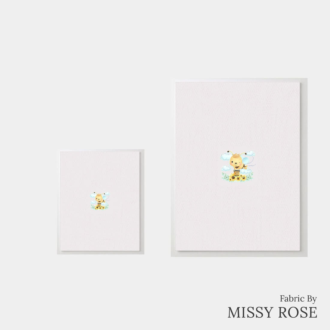 Design 826 Honey Bee Panel – universal and adult panel sizes side by side | Fabric by Missy Rose