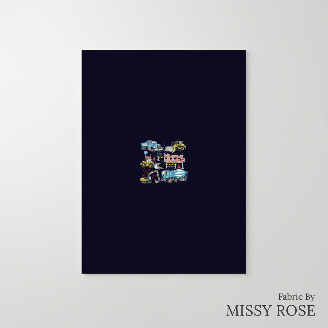 Design 829 Construction Panel – printed fabric panel with centred picture, custom printed to order | Fabric by Missy Rose