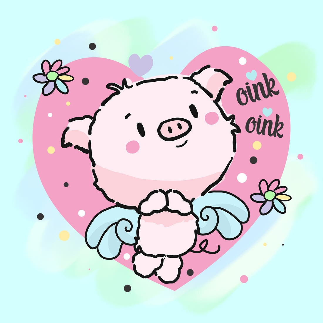 Design 831 Pigs Panel – full artwork close-up of the printed picture | Fabric by Missy Rose