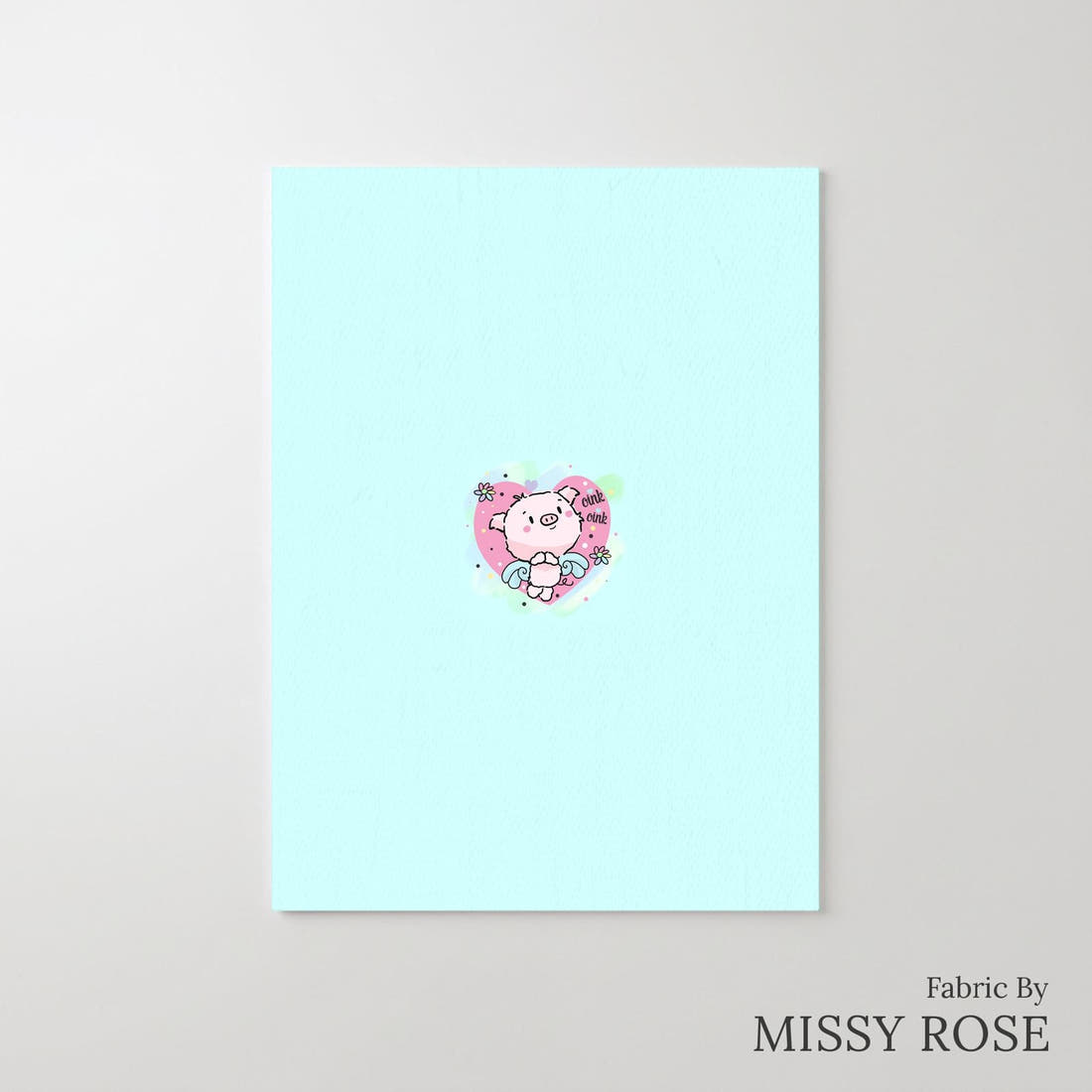Design 831 Pigs Panel – printed fabric panel with centred picture, custom printed to order | Fabric by Missy Rose