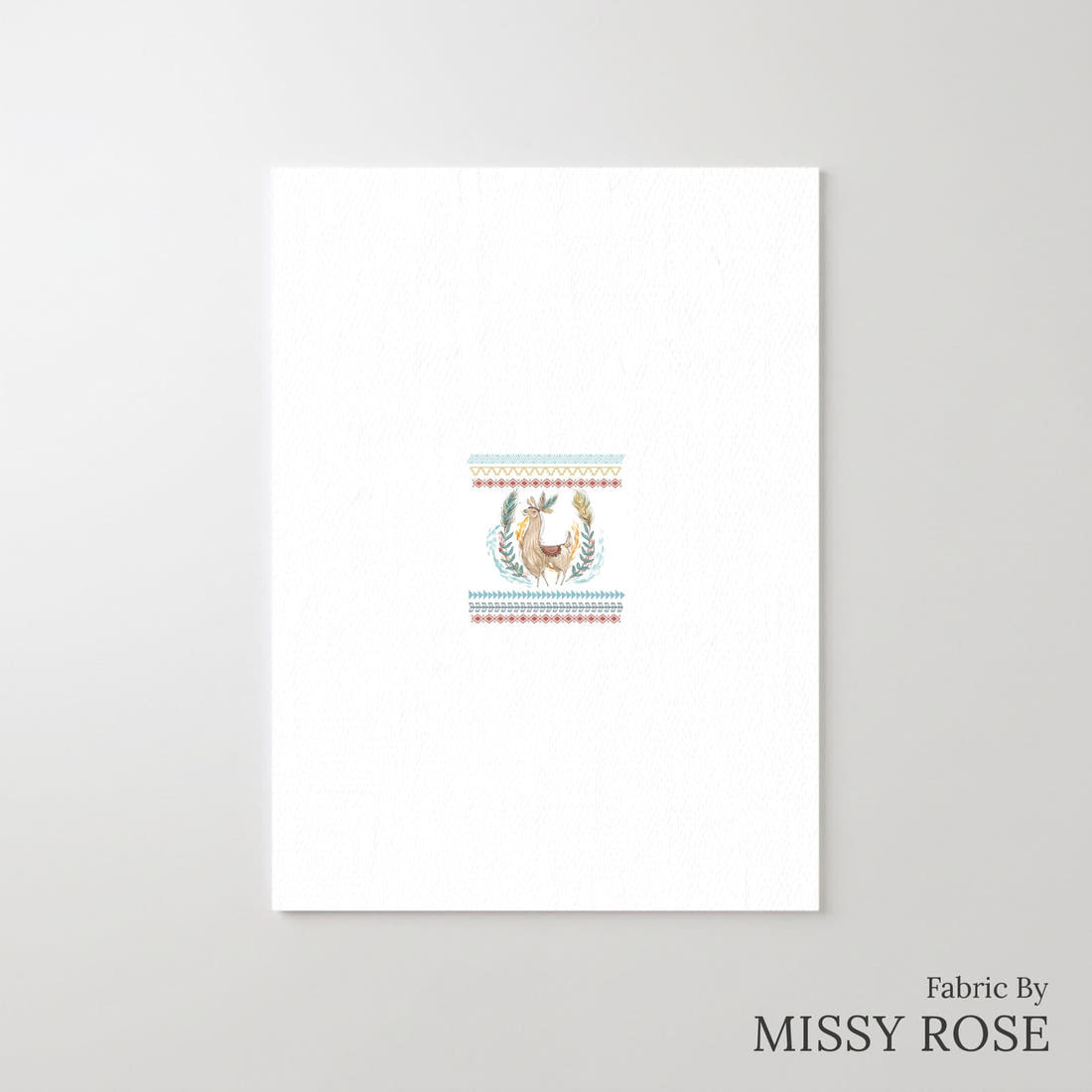 Design 832 Llama Panel – printed fabric panel with centred picture, custom printed to order | Fabric by Missy Rose