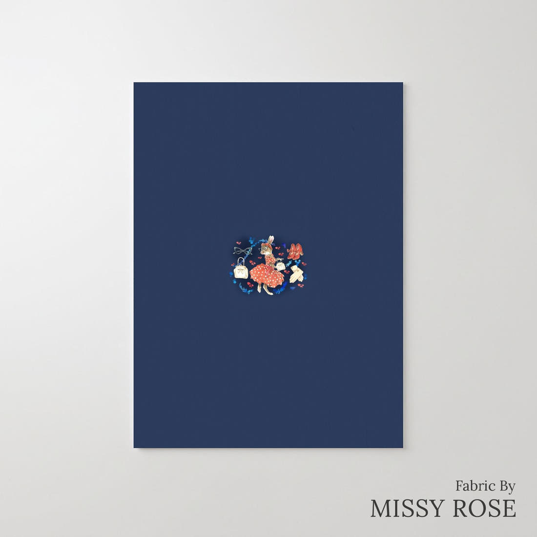 Design 834 Retro Bunny Panel – printed fabric panel with centred picture, custom printed to order | Fabric by Missy Rose
