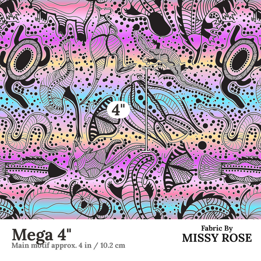 Design 836 Totem Families Fabric Mega 4" - print scale | Fabric by Missy Rose