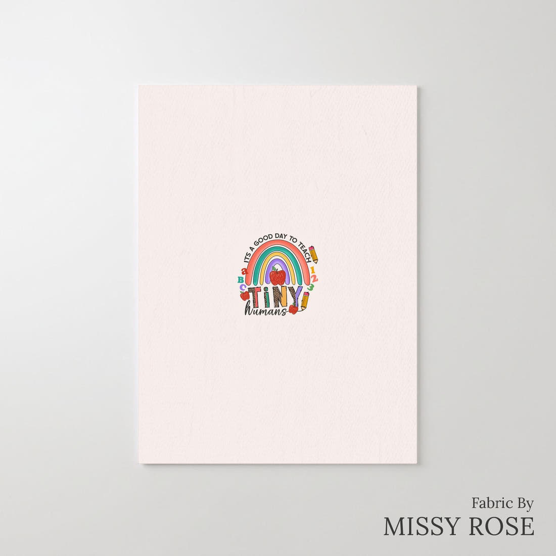 Design 837 Teacher Panel – printed fabric panel with centred picture, custom printed to order | Fabric by Missy Rose