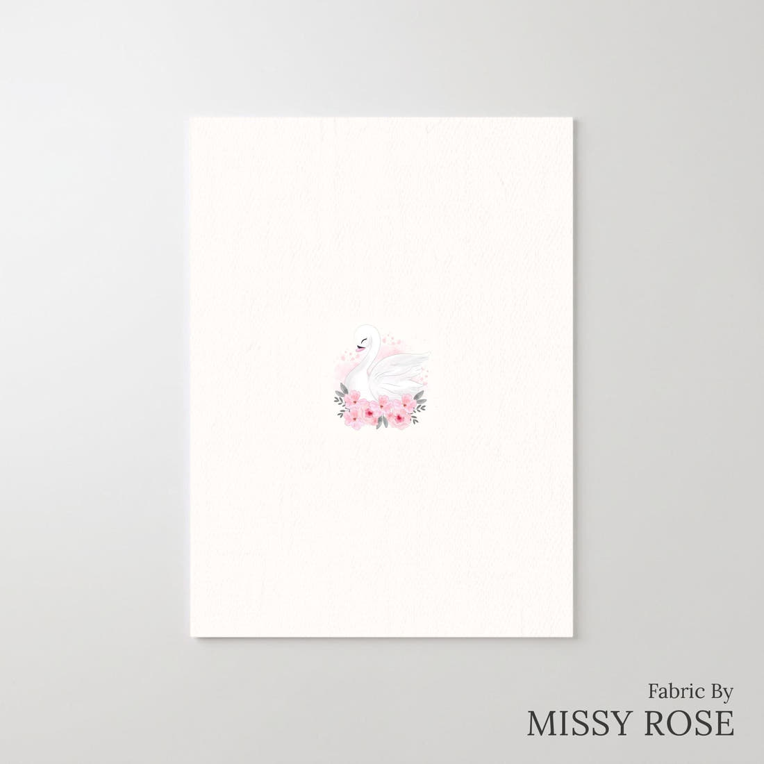 Design 838 Swan Panel – printed fabric panel with centred picture, custom printed to order | Fabric by Missy Rose