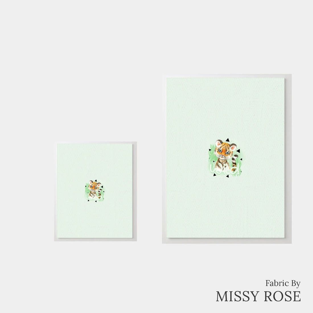 Design 839 Green Tiger Panel – universal and adult panel sizes side by side | Fabric by Missy Rose