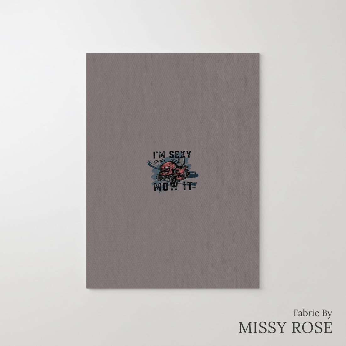 Design 84 Mower Panel – printed fabric panel with centred picture, custom printed to order | Fabric by Missy Rose