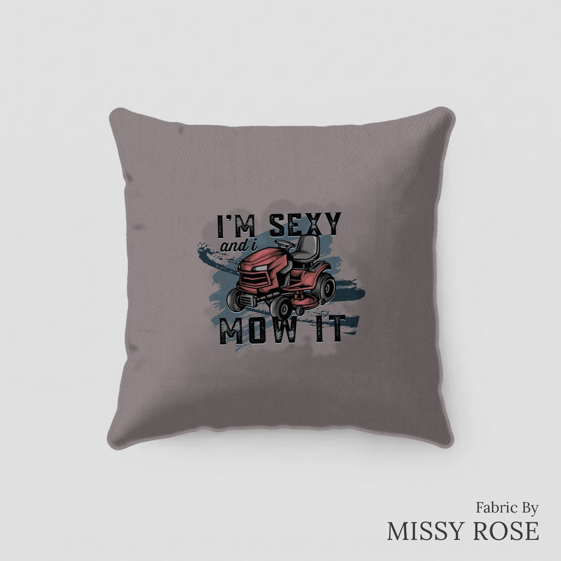 Design 84 Mower Panel sewn into a cushion – see how the panel looks made up | Fabric by Missy Rose
