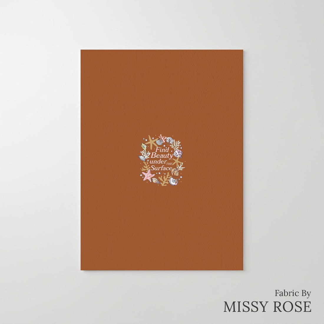 Design 847 Shells Panel – printed fabric panel with centred picture, custom printed to order | Fabric by Missy Rose