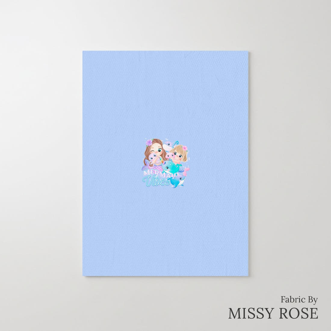 Design 85 Cute Mermaid Panel – printed fabric panel with centred picture, custom printed to order | Fabric by Missy Rose