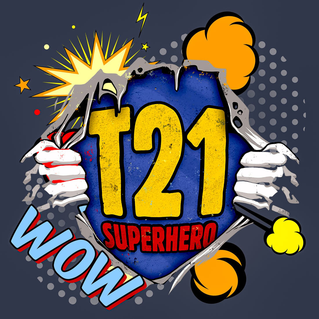 Design 855 T21 Superhero Panel – full artwork close-up of the printed picture | Fabric by Missy Rose
