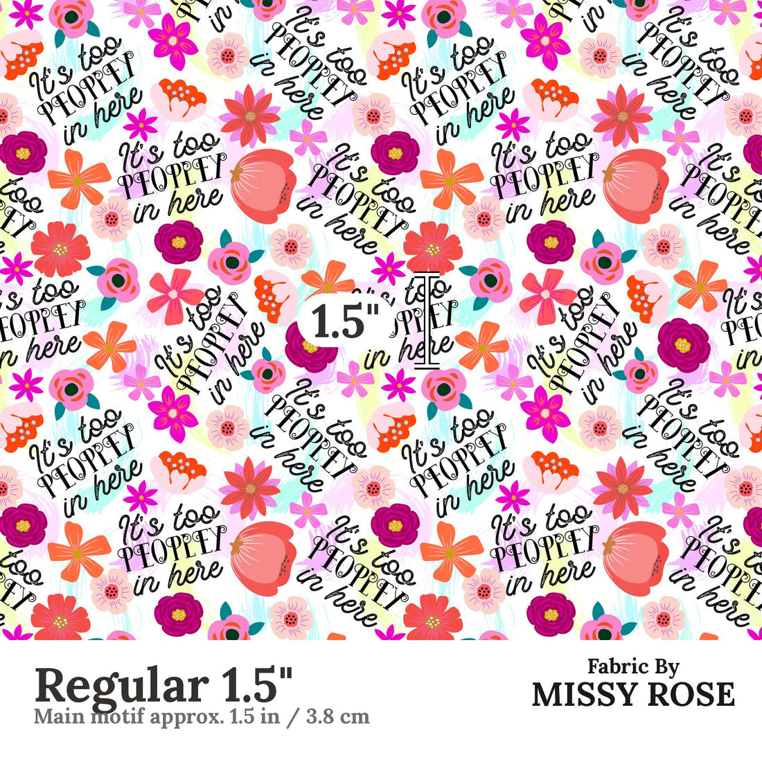 Design 857 Peoply Fabric Regular 1.5" - print scale | Fabric by Missy Rose