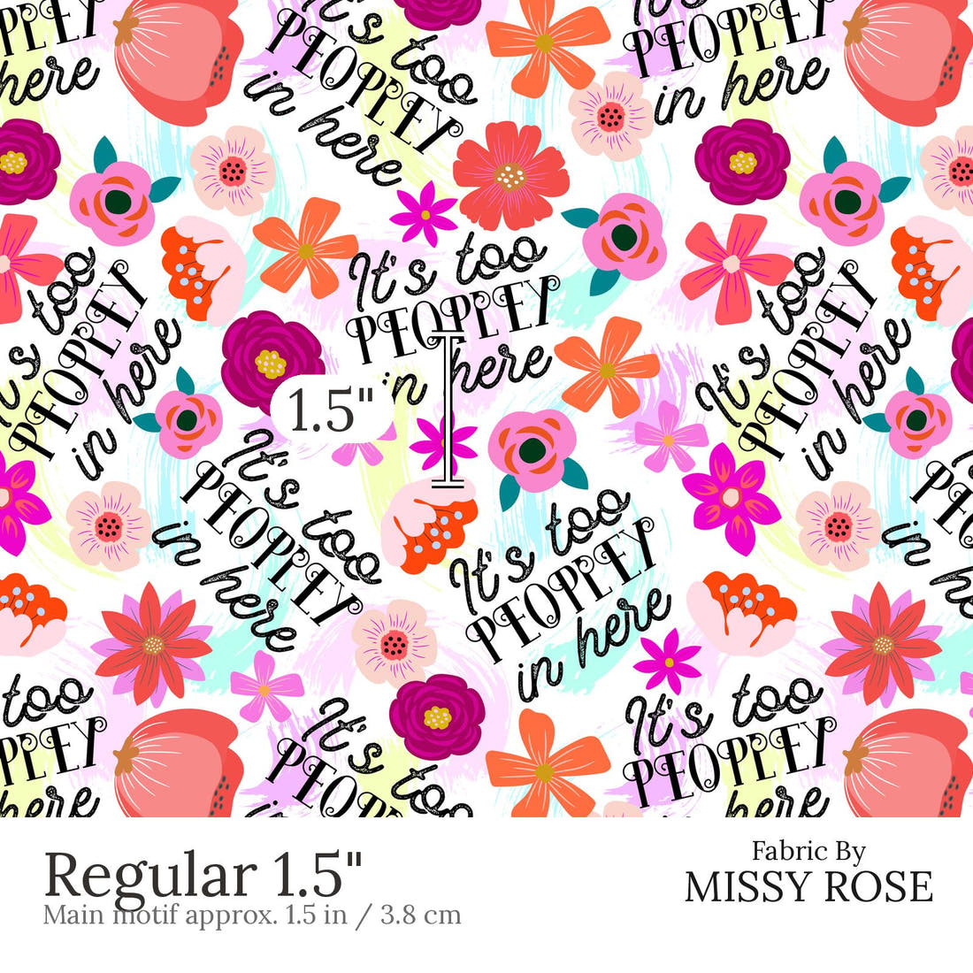 Design 857 Peoply Fabric Regular 1.5 inch print scale guide | Fabric by Missy Rose