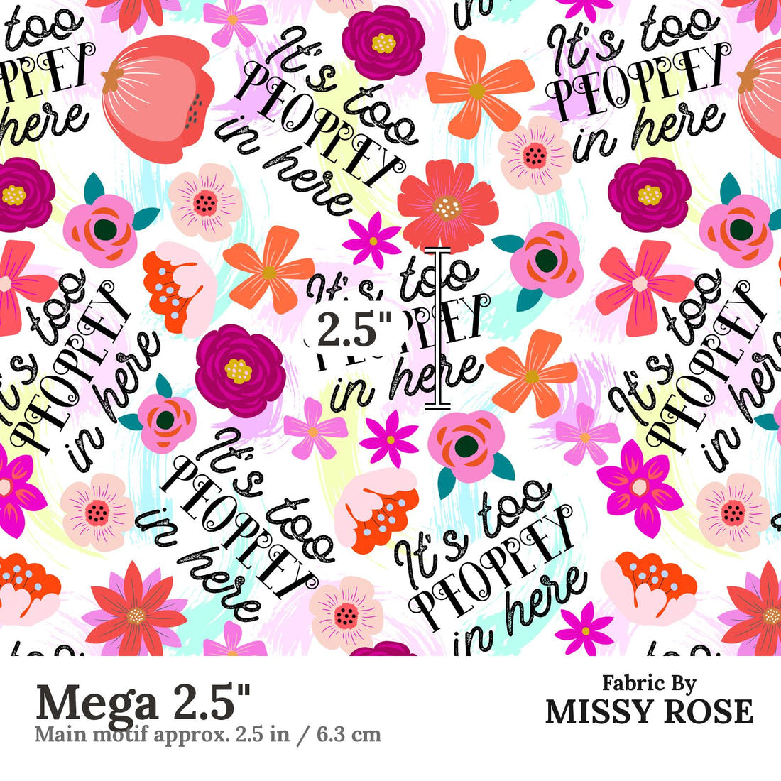 Design 857 Peoply Fabric Mega 2.5" - print scale | Fabric by Missy Rose