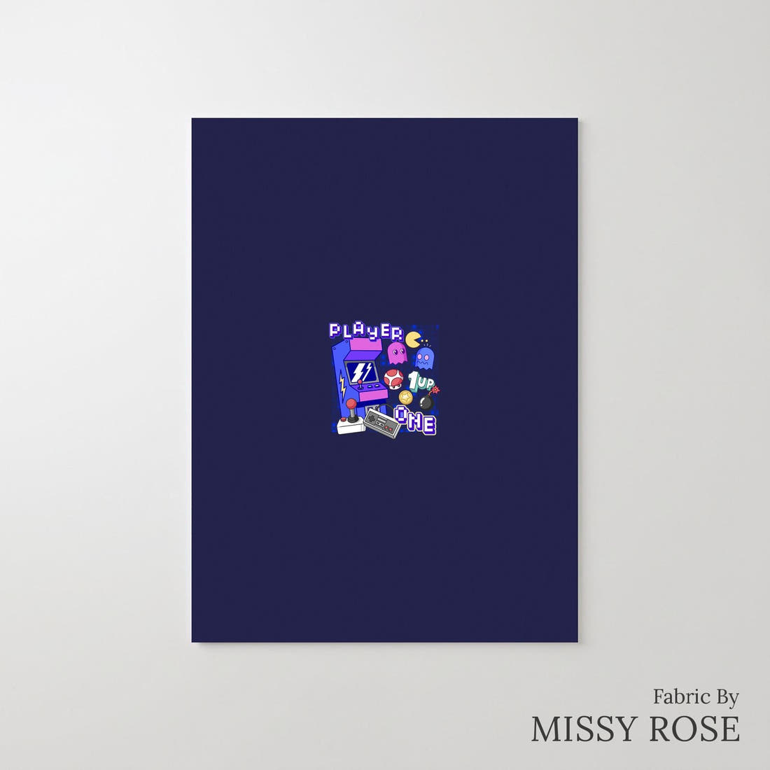 Design 859 Retro Arcade Panel – printed fabric panel with centred picture, custom printed to order | Fabric by Missy Rose
