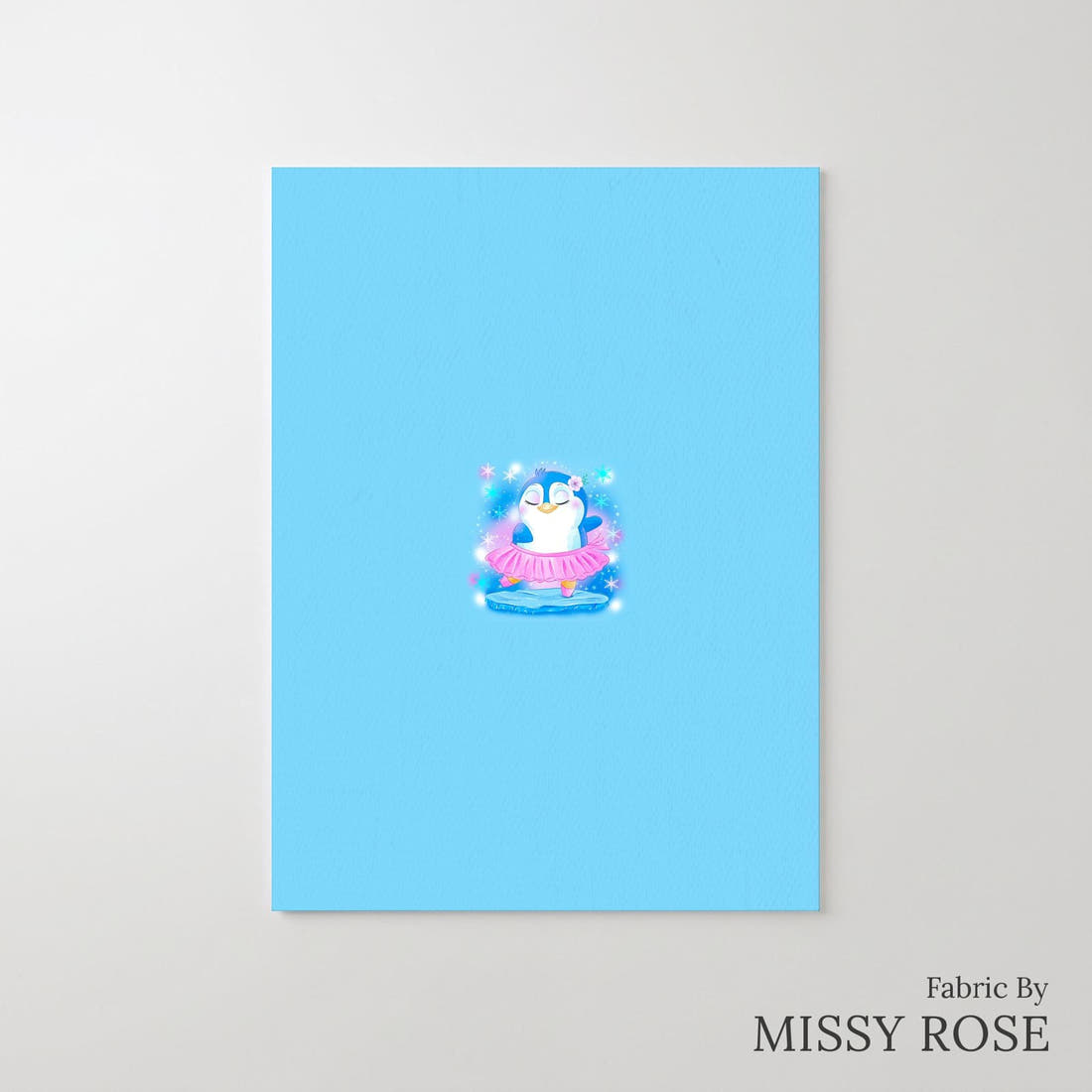 Design 860 Cute Penguin Panel – printed fabric panel with centred picture, custom printed to order | Fabric by Missy Rose