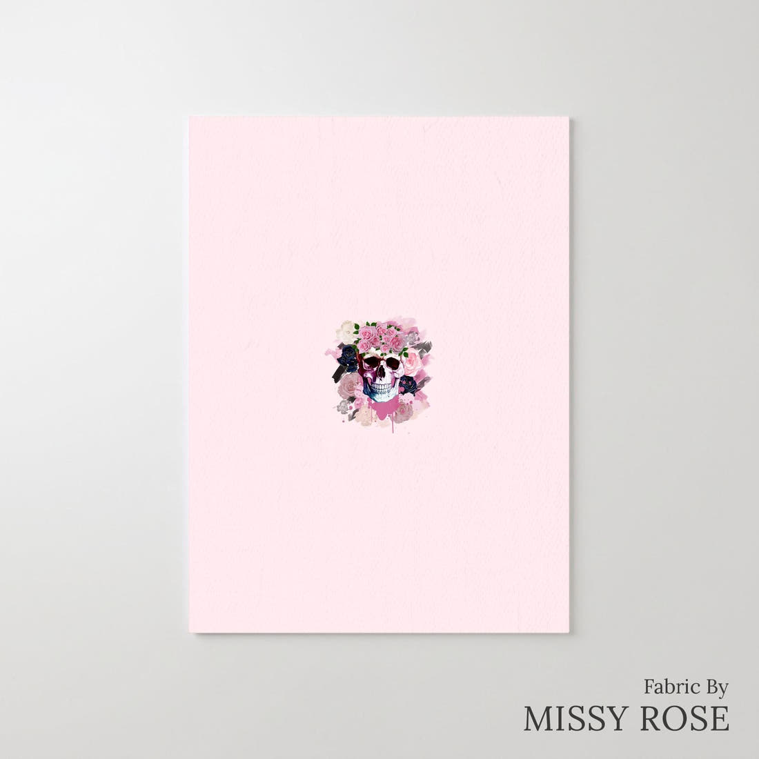 Design 861 Pink Skulls Panel – printed fabric panel with centred picture, custom printed to order | Fabric by Missy Rose