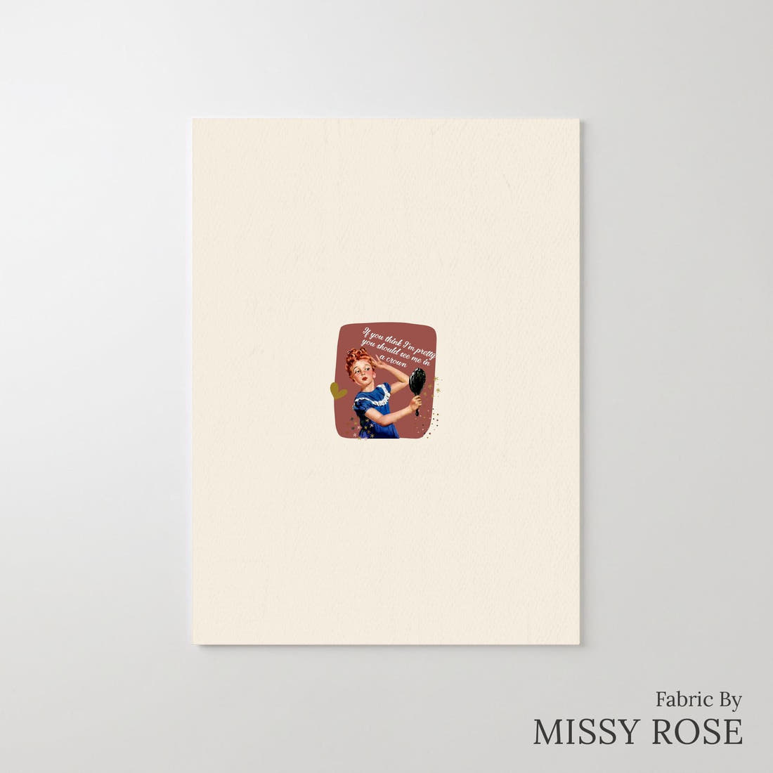 Design 862 Neutral Retro Panel – printed fabric panel with centred picture, custom printed to order | Fabric by Missy Rose