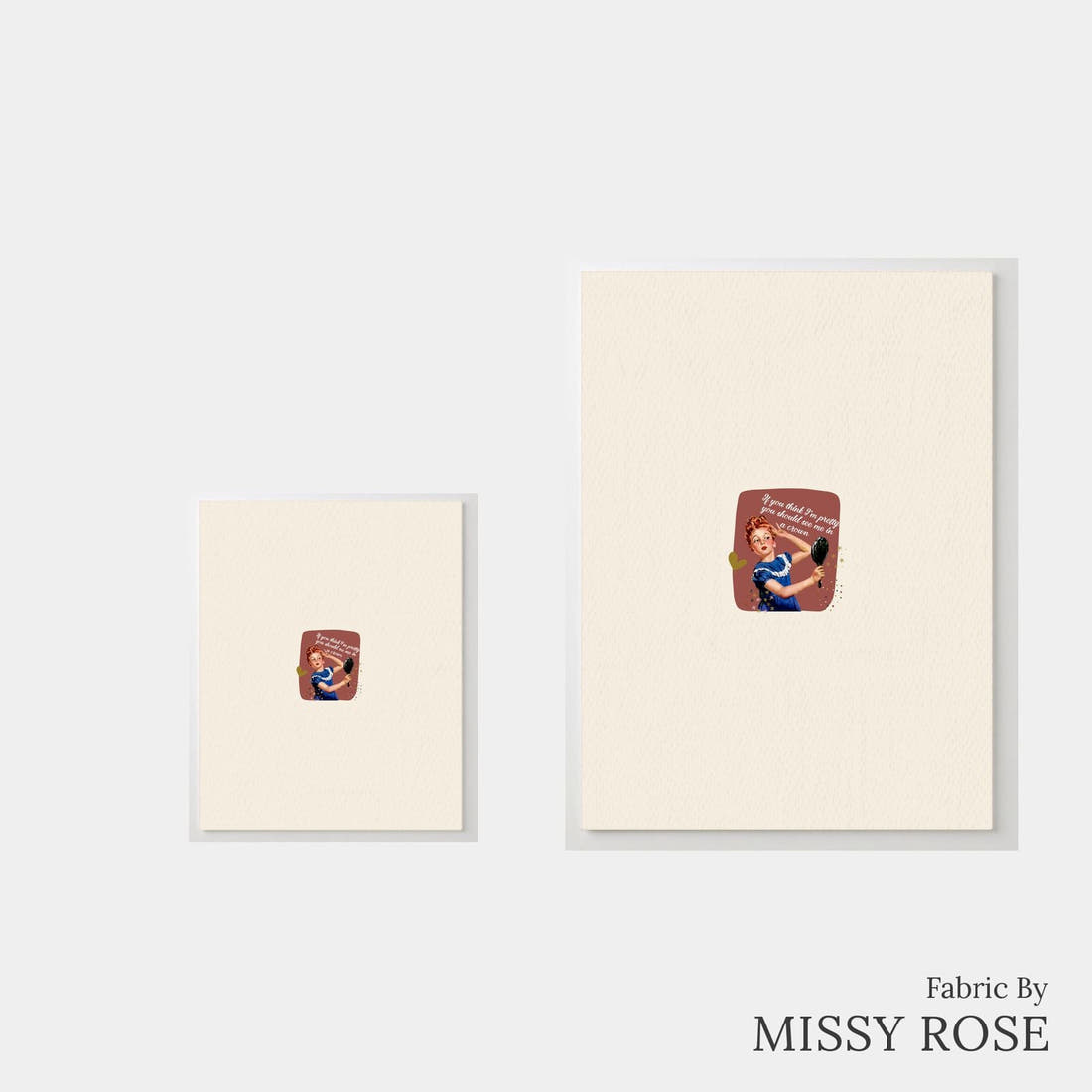 Design 862 Neutral Retro Panel – universal and adult panel sizes side by side | Fabric by Missy Rose