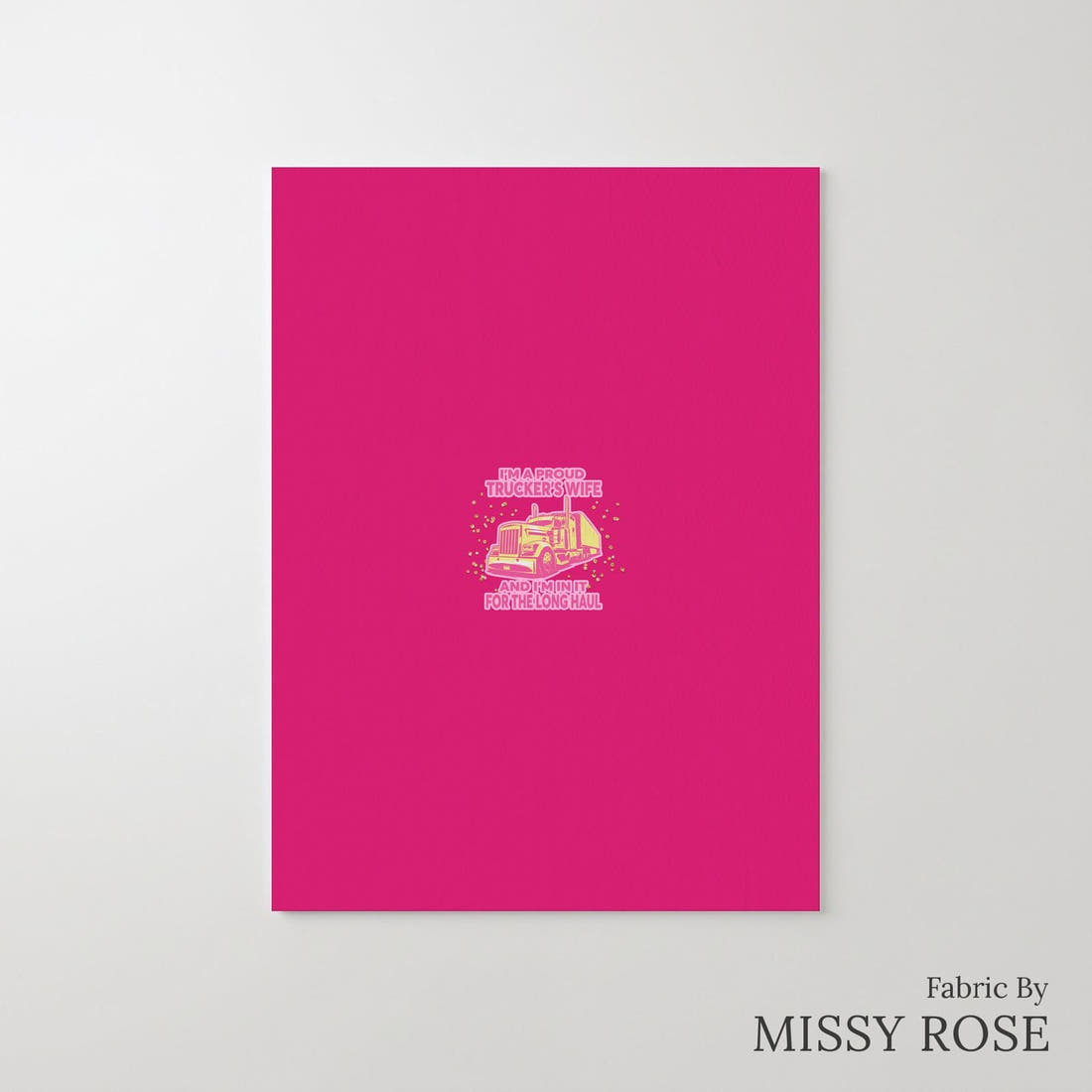Design 864 Truckers Wife Panel – printed fabric panel with centred picture, custom printed to order | Fabric by Missy Rose
