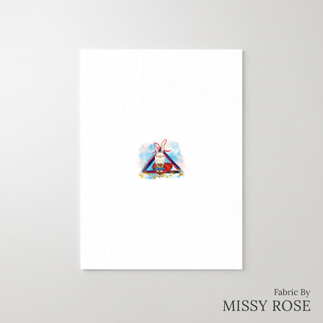 Design 865 Super Bunny Panel – printed fabric panel with centred picture, custom printed to order | Fabric by Missy Rose