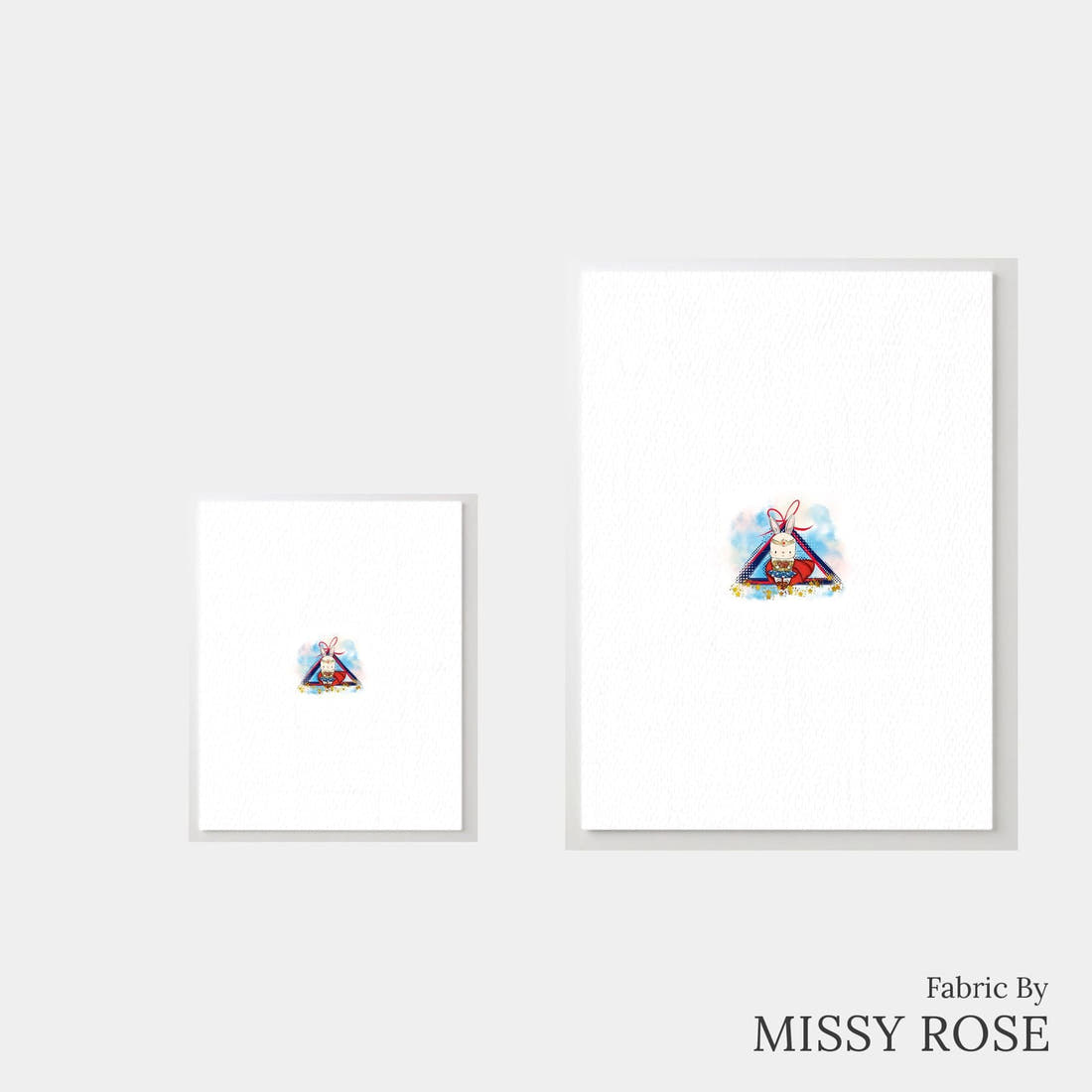 Design 865 Super Bunny Panel – universal and adult panel sizes side by side | Fabric by Missy Rose