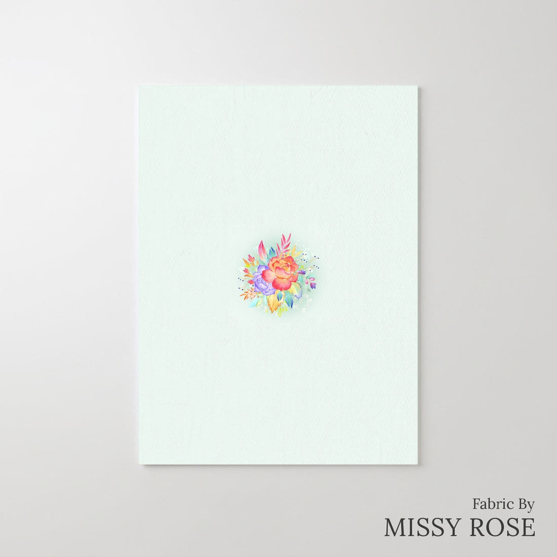 Design 866 Green Floral Panel – printed fabric panel with centred picture, custom printed to order | Fabric by Missy Rose
