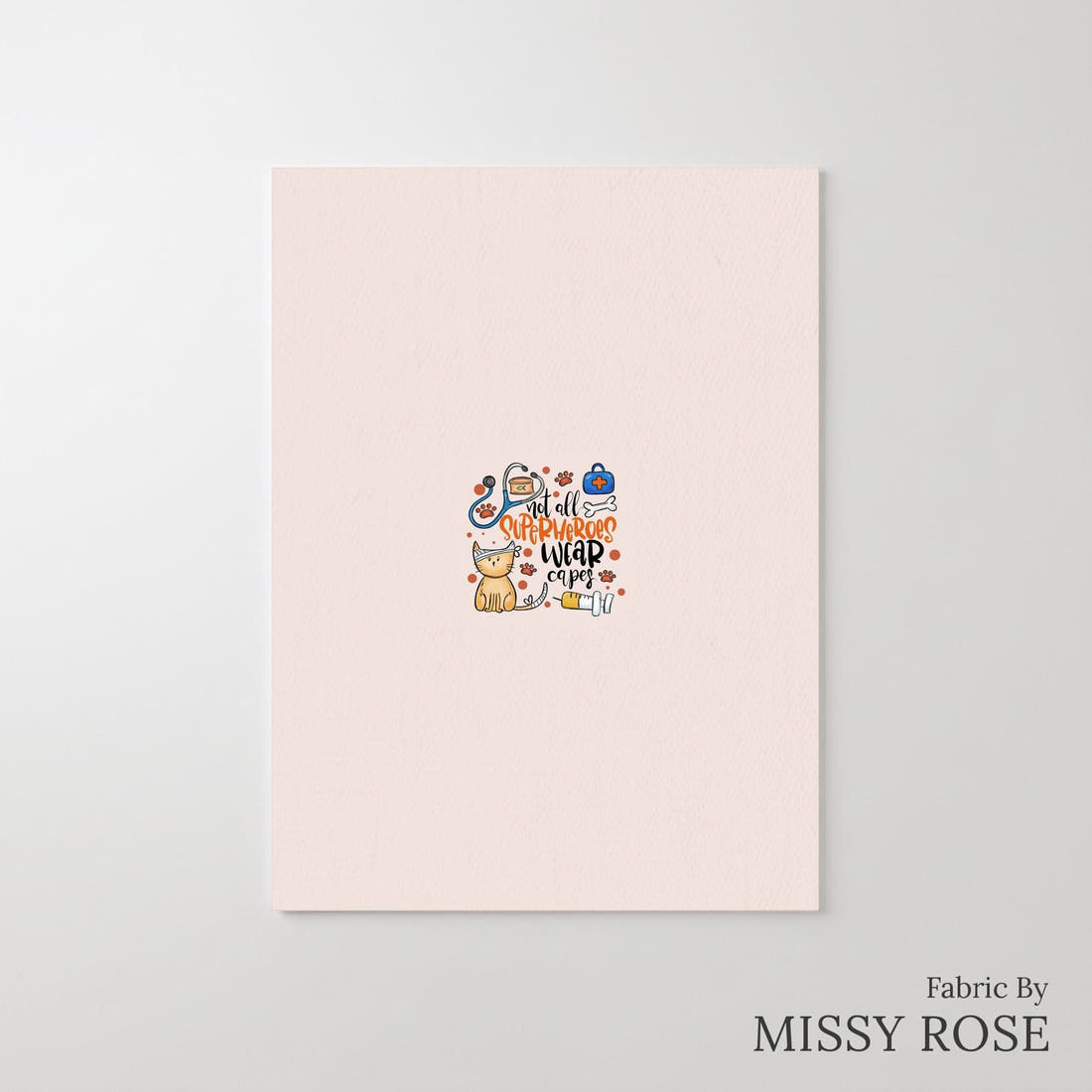 Design 867 Vet Panel – printed fabric panel with centred picture, custom printed to order | Fabric by Missy Rose