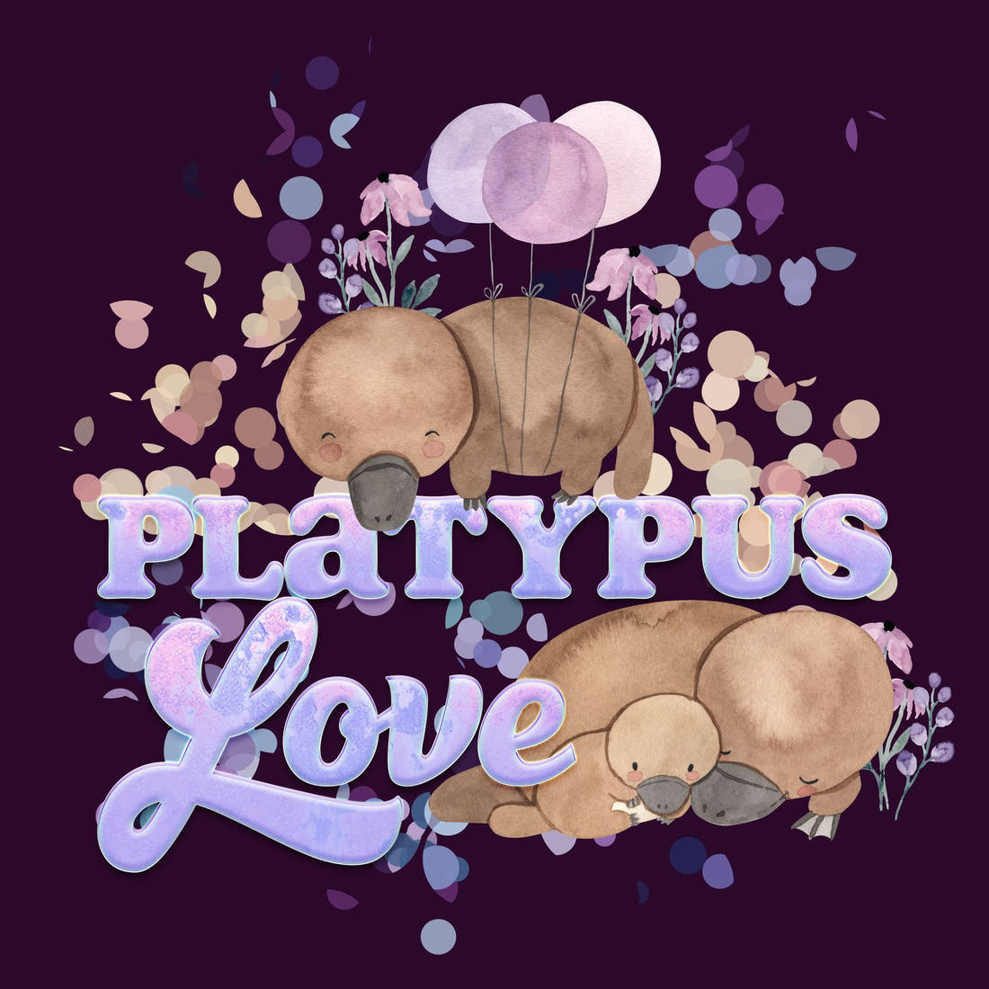Design 869 Navy Platypus Panel – full artwork close-up of the printed picture | Fabric by Missy Rose