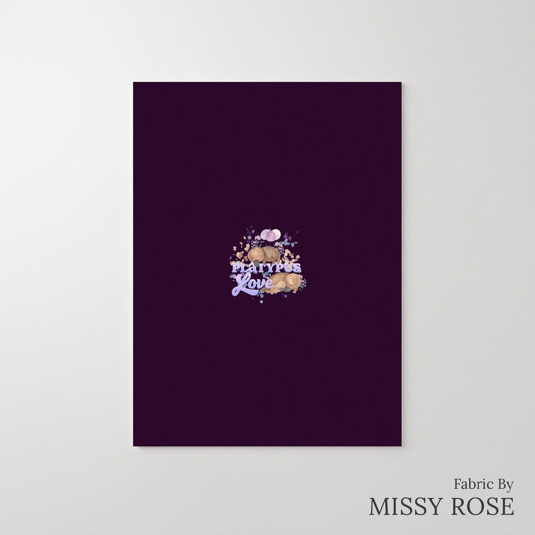 Design 869 Navy Platypus Panel – printed fabric panel with centred picture, custom printed to order | Fabric by Missy Rose