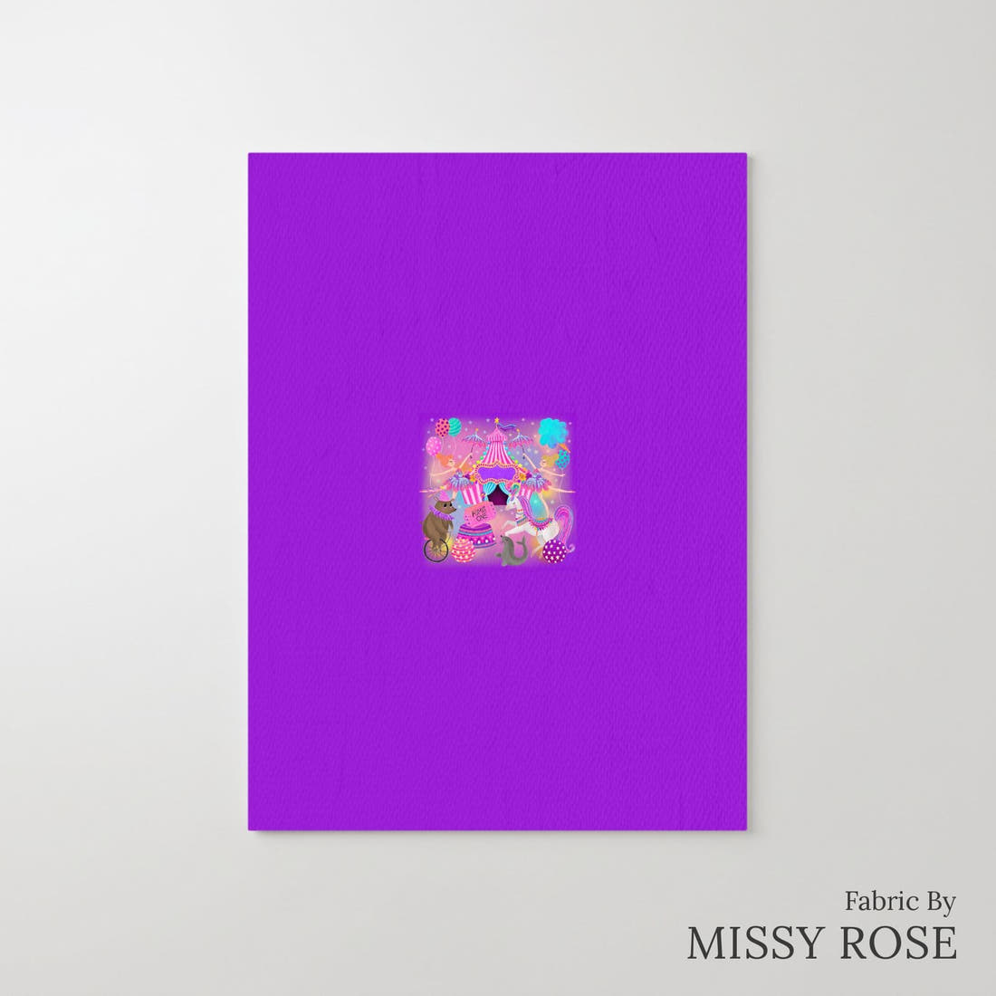 Design 87 Circus Panel – printed fabric panel with centred picture, custom printed to order | Fabric by Missy Rose