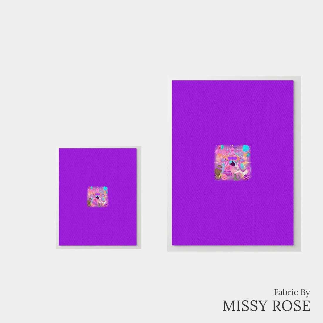 Design 87 Circus Panel – universal and adult panel sizes side by side | Fabric by Missy Rose