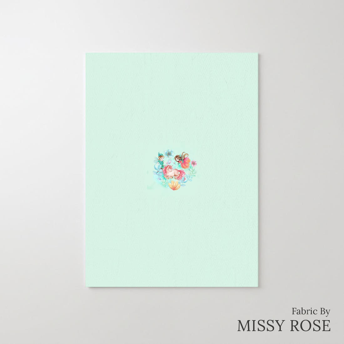 Design 870 Green Fairy Panel – printed fabric panel with centred picture, custom printed to order | Fabric by Missy Rose