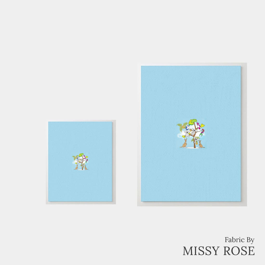 Design 873 Australian Animals Panel – universal and adult panel sizes side by side | Fabric by Missy Rose