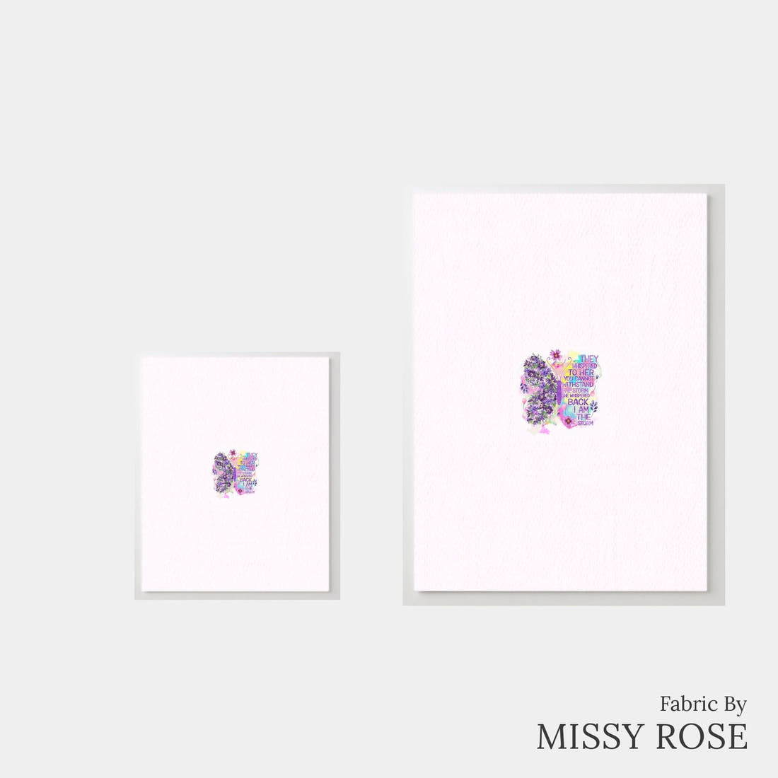 Design 874 Butterfly Panel – universal and adult panel sizes side by side | Fabric by Missy Rose
